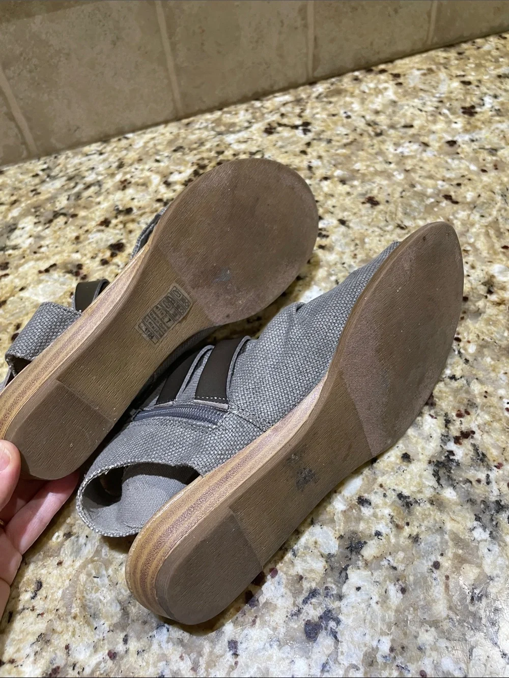 Blowfish Gray Canvas Wrap Sandals with Buckle Strap Size 7